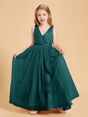 Tulle Junior Bridesmaid Dresses Satin Top Peacock