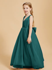 Tulle Junior Bridesmaid Dresses Satin Top Peacock