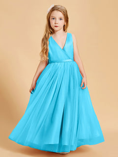 Tulle Junior Bridesmaid Dresses Satin Top Pool