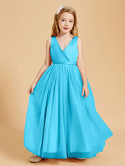Tulle Junior Bridesmaid Dresses Satin Top Pool
