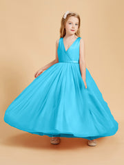 Tulle Junior Bridesmaid Dresses Satin Top Pool