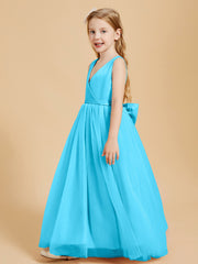 Tulle Junior Bridesmaid Dresses Satin Top Pool
