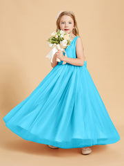 Tulle Junior Bridesmaid Dresses Satin Top Pool