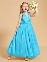 Tulle Junior Bridesmaid Dresses Satin Top Pool