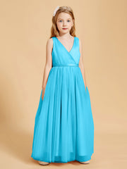 Tulle Junior Bridesmaid Dresses Satin Top Pool