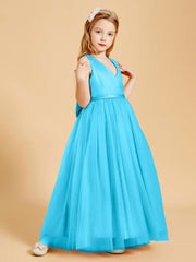 Tulle Junior Bridesmaid Dresses Satin Top Pool