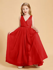 Tulle Junior Bridesmaid Dresses Satin Top Red
