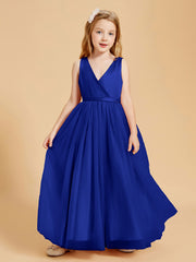 Tulle Junior Bridesmaid Dresses Satin Top Royal Blue