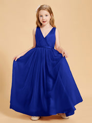 Tulle Junior Bridesmaid Dresses Satin Top Royal Blue