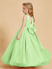 Tulle Junior Bridesmaid Dresses Satin Top Sage