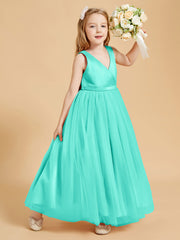 Tulle Junior Bridesmaid Dresses Satin Top Spa