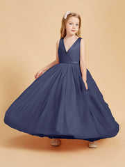 Tulle Junior Bridesmaid Dresses Satin Top Stormy