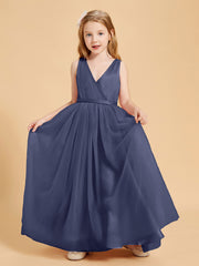 Tulle Junior Bridesmaid Dresses Satin Top Stormy