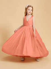 Tulle Junior Bridesmaid Dresses Satin Top Sunset