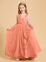 Tulle Junior Bridesmaid Dresses Satin Top Sunset