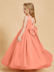 Tulle Junior Bridesmaid Dresses Satin Top Sunset