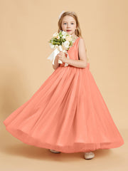 Tulle Junior Bridesmaid Dresses Satin Top Sunset