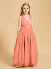 Tulle Junior Bridesmaid Dresses Satin Top Sunset