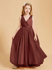 Tulle Junior Bridesmaid Dresses Satin Top Terracotta