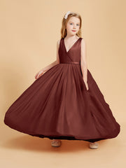 Tulle Junior Bridesmaid Dresses Satin Top Terracotta
