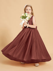 Tulle Junior Bridesmaid Dresses Satin Top Terracotta