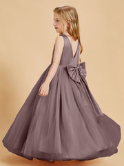 Tulle Junior Bridesmaid Dresses Satin Top Vintage Mauve