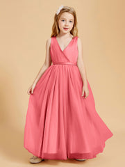 Tulle Junior Bridesmaid Dresses Satin Top Watermelon