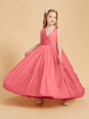 Tulle Junior Bridesmaid Dresses Satin Top Watermelon