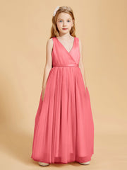 Tulle Junior Bridesmaid Dresses Satin Top Watermelon