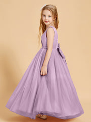 Tulle Junior Bridesmaid Dresses Satin Top Wisteria