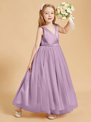 Tulle Junior Bridesmaid Dresses Satin Top Wisteria