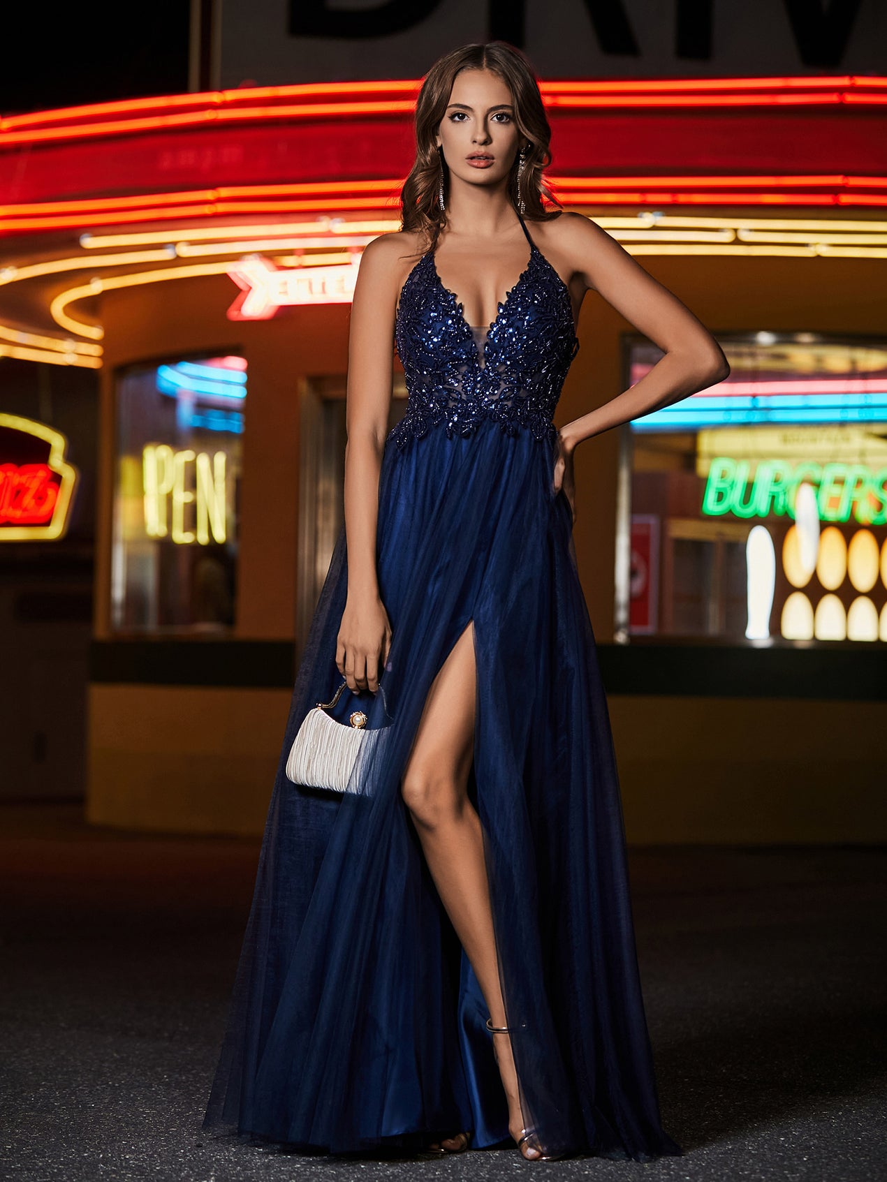 Navy Blue Prom Dress