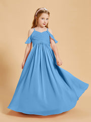 Off-the-Shoulder Bridesmaid Gown for Juniors Blue
