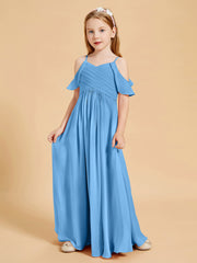 Off-the-Shoulder Bridesmaid Gown for Juniors Blue