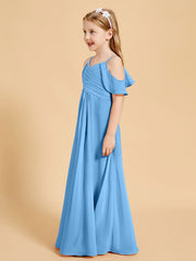 Off-the-Shoulder Bridesmaid Gown for Juniors Blue