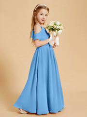 Off-the-Shoulder Bridesmaid Gown for Juniors Blue