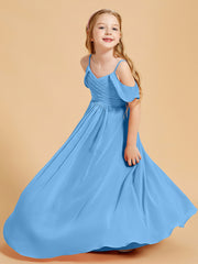 Off-the-Shoulder Bridesmaid Gown for Juniors Blue