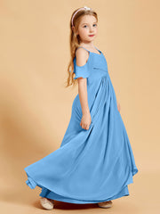 Off-the-Shoulder Bridesmaid Gown for Juniors Blue