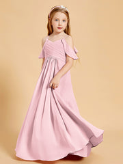 Off-the-Shoulder Bridesmaid Gown for Juniors Blushing Pink