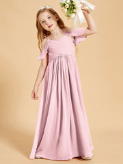 Off-the-Shoulder Bridesmaid Gown for Juniors Blushing Pink