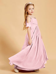 Off-the-Shoulder Bridesmaid Gown for Juniors Blushing Pink