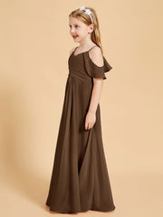 Off-the-Shoulder Bridesmaid Gown for Juniors Brown