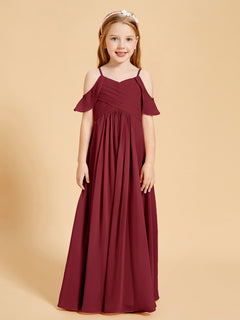 Off-the-Shoulder Bridesmaid Gown for Juniors Burgundy