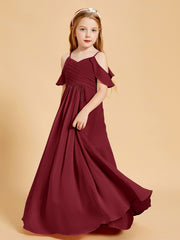 Off-the-Shoulder Bridesmaid Gown for Juniors Burgundy