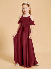 Off-the-Shoulder Bridesmaid Gown for Juniors Burgundy