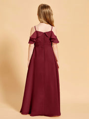 Off-the-Shoulder Bridesmaid Gown for Juniors Burgundy