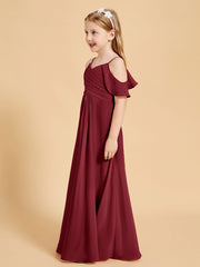 Off-the-Shoulder Bridesmaid Gown for Juniors Burgundy