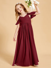 Off-the-Shoulder Bridesmaid Gown for Juniors Burgundy
