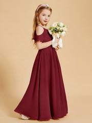 Off-the-Shoulder Bridesmaid Gown for Juniors Burgundy