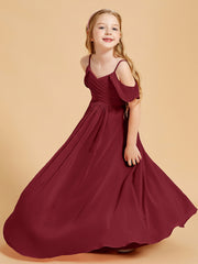 Off-the-Shoulder Bridesmaid Gown for Juniors Burgundy